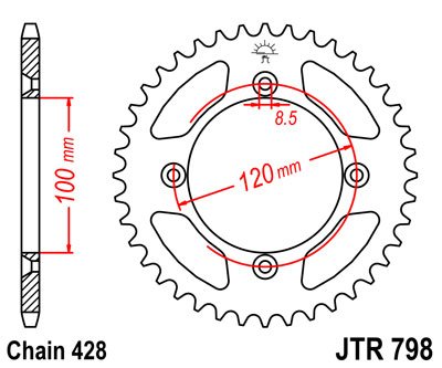 JT Звезда задняя JTR798.51