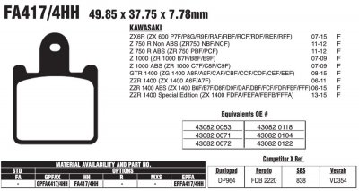 Тормозные колодки EBC FA417/4HH