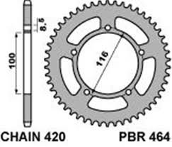 Звезда задняя PBR 464 44 C45 (JTR464.44)