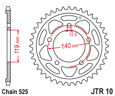 Звезда задняя JTR10.44