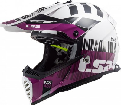 Шлем LS2 MX437 FAST XCODE бело-фиолетовый