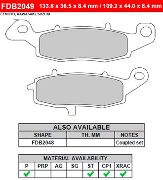 FDB2049ST Ferodo тормозные колодки