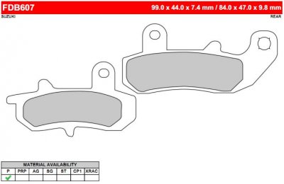 FDB607P Ferodo тормозные колодки