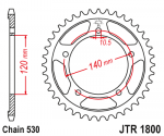 Звезда задняя JTR1800.45ZBK черная