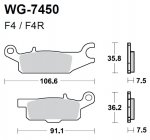 Тормозные колодки WRP WG-7450-F4 (FDB2231 / FA443)