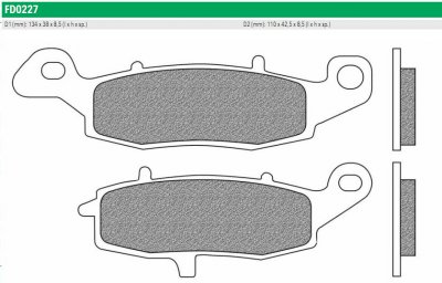 Newfren FD0227BT Тормозные колодки дисковые мото ROAD TOURING ORGANIC (FDB2049P) 