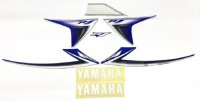 Комплект наклеек на пластик для мотоцикла Yamaha YZF-R1 09-14 Сине-Черный