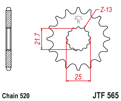 Звезда передняя JTF565.18