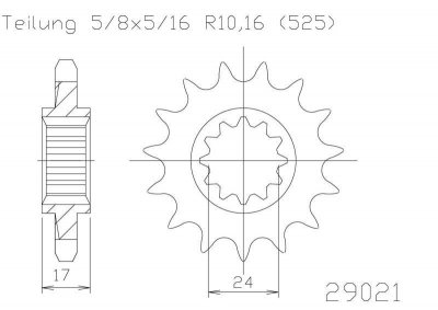 Звезда задняя Esjot 50-29021 40 зубьев (JTR745.40)