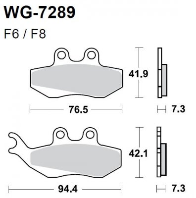 Тормозные колодки WRP WG-7289-F8 (FDB677 / FA194)