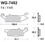Тормозные колодки WRP WG-7452-F4 (FDB2233 / FA445)