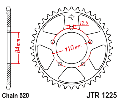 Звезда задняя JTR1225.40