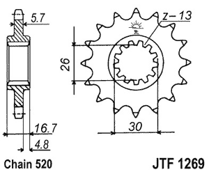 Звезда передняя JTF1269.15