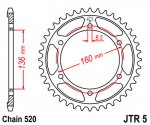 Звезда задняя JTR5.47ZBK черная