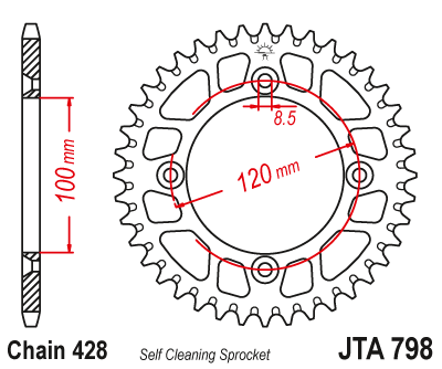 Звезда задняя JTA798.52