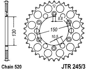 Звезда задняя JTR245/3.43