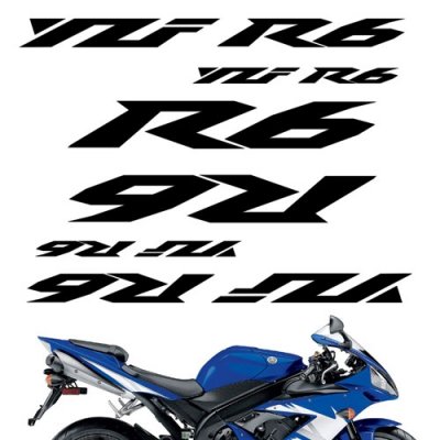 CRAZY IRON Комплект наклеек  "YAMAHA YZF-R6" белый