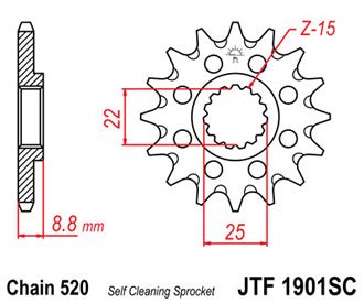 Звезда передняя JTF1901.14RB с демпфером