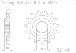 Звезда передняя Esjot 50-32146 14 зубьев (JTF1441.14)