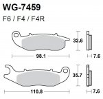 Тормозные колодки WRP WG-7459-F6 (FDB2242 / FA465)