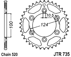 Звезда задняя JTR735.40