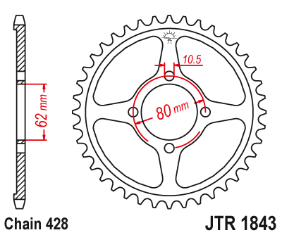 Звезда цепного привода JTR1843.54