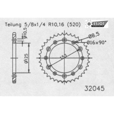 Звезда задняя приводная Esjot 50-32045-48 зубьев (JTR210.48)