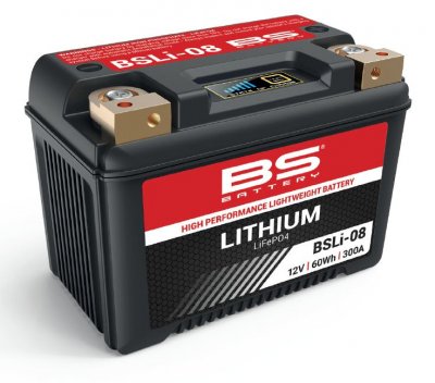 BS-Battery 360108 BSLI-08 Аккумулятор BS-Lithium 12В 5 Ач, 60 Wh, 300A 148x86x105, обратная