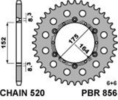Звезда задняя PBR 856 44 C45 (JTR853.44)