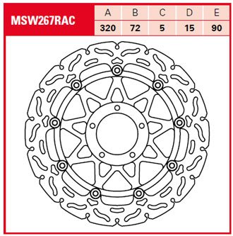 Тормозной диск для мотоциклов Lucas TRW  MSW267RAC