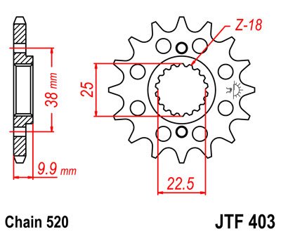 Звезда передняя PBR 2200 C15 (JTF403.15)