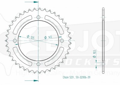 Звезда задняя Esjot 50-32006 38 зубьев (JTR1857.38)