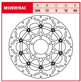 Тормозной диск для мотоциклов Lucas TRW  MSW281RAC
