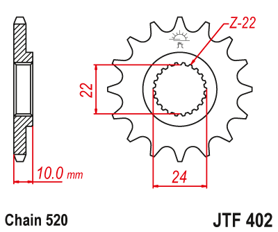 Звезда передняя JTF402.14