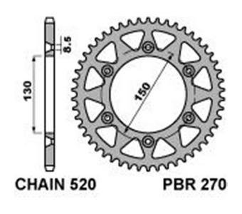 Звезда задняя PBR 270 51 C45 (JTR251.51)