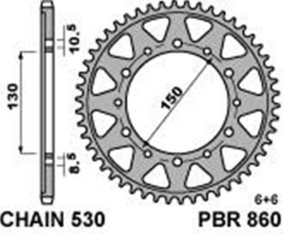 Звезда задняя PBR 860 38 C45 (JTR859.38)