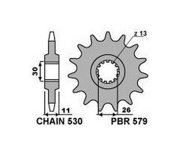 Звезда передняя PBR 579M C17 (JTF1579.17)