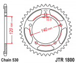 Звезда задняя JTR1800.44ZBK черная