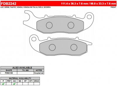 Ferodo FDB2242P Тормозные колодки дисковые 