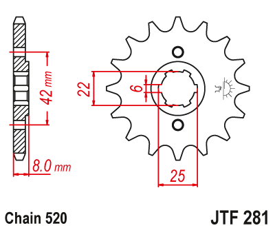 Звезда передняя JTF281.16