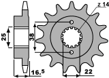 Звезда передняя PBR 2205 C15 (JTF741.15)