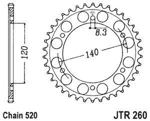 Звезда задняя JTR260.40