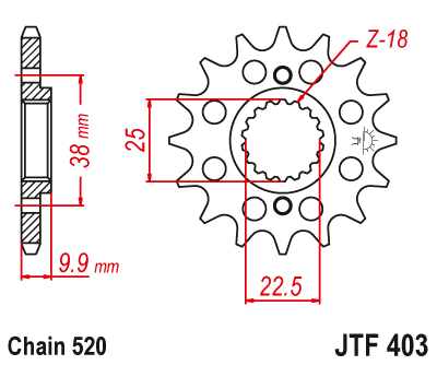 Звезда передняя JTF403.13