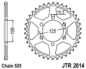 Звезда задняя JTR2014.37