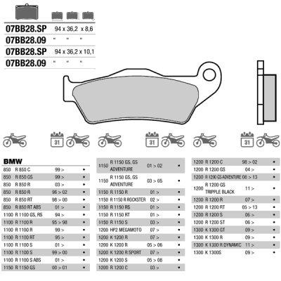 Brembo 07BB2809 Тормозные колодки