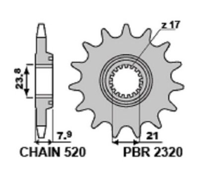 Звезда передняя PBR 2320 C13 18NC (JTF1344.13)