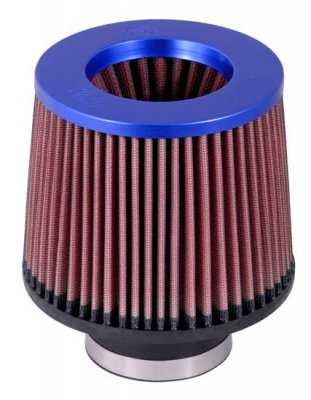 KN RR-3002 Воздушный фильтр d76 D152 H127 конус, Alluminum, с доп.секцией, синий