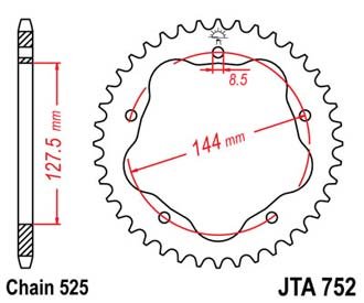 Звезда задняя JTA752.42