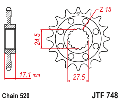 Звезда передняя JTF748.14