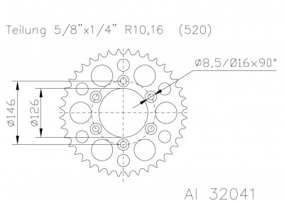 Звезда задняя Esjot 50-32041 44 зуба (JTR808.44)